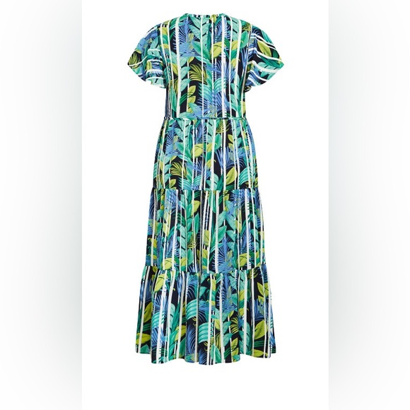 Avenue by LORALETTE Happy Tier Print Dress - oasis leaf - Picture 4 of 5